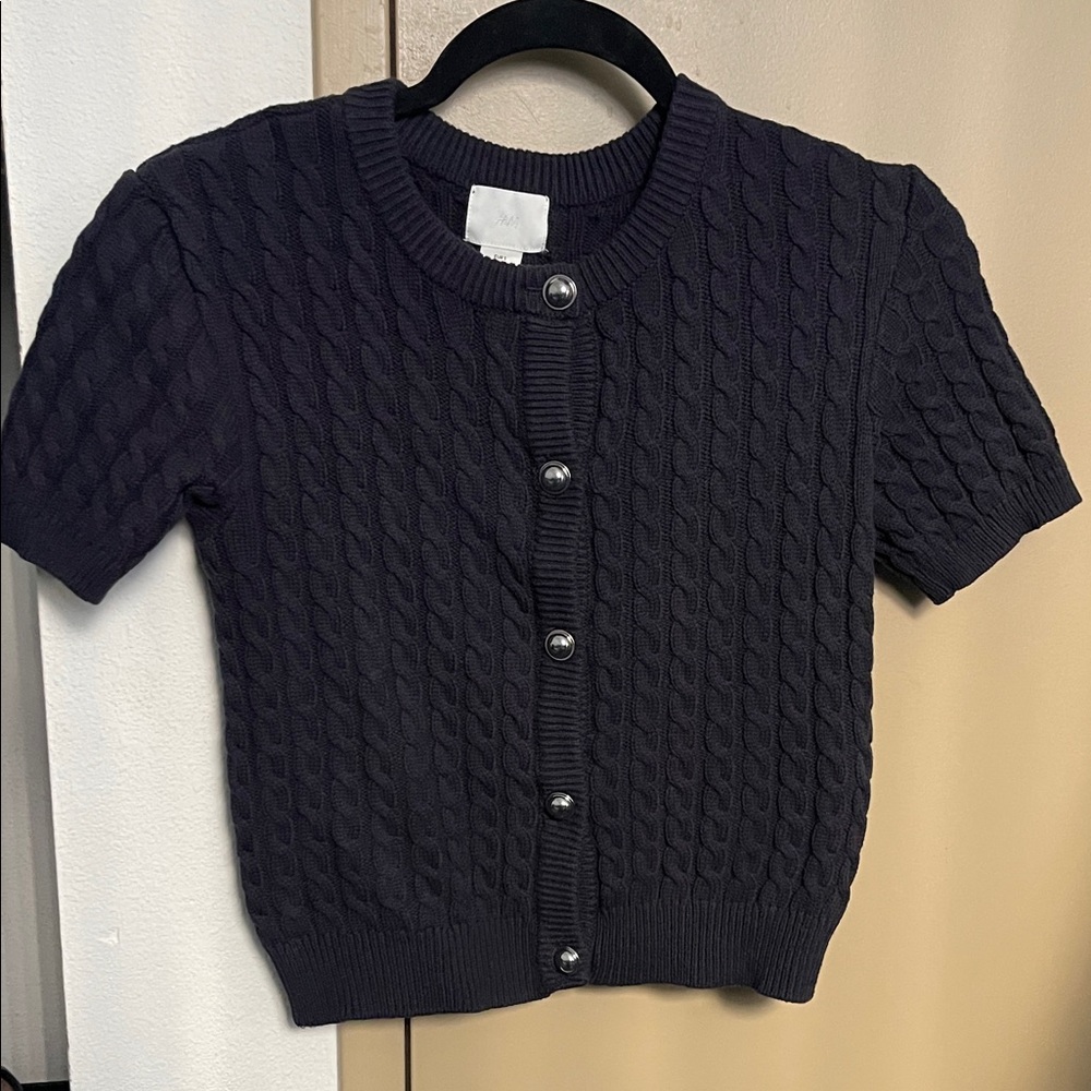 H&M Navy Cable Knit Sweater